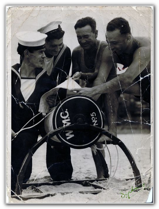 Dad and his mate Lofty Quinn during War at Bondi Beach